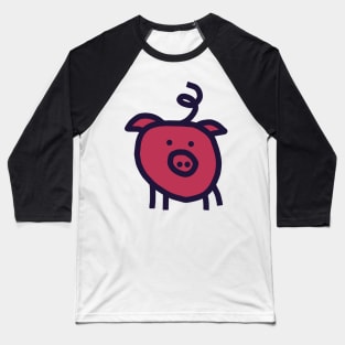 Viva Magenta Color of the Year 2023 Cute Pig Baseball T-Shirt